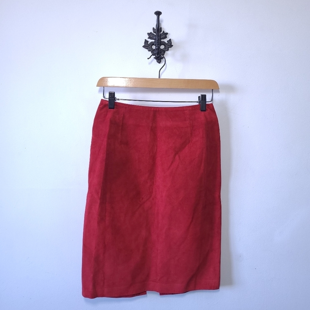 Danier Vibrant Red Pencil Skirt